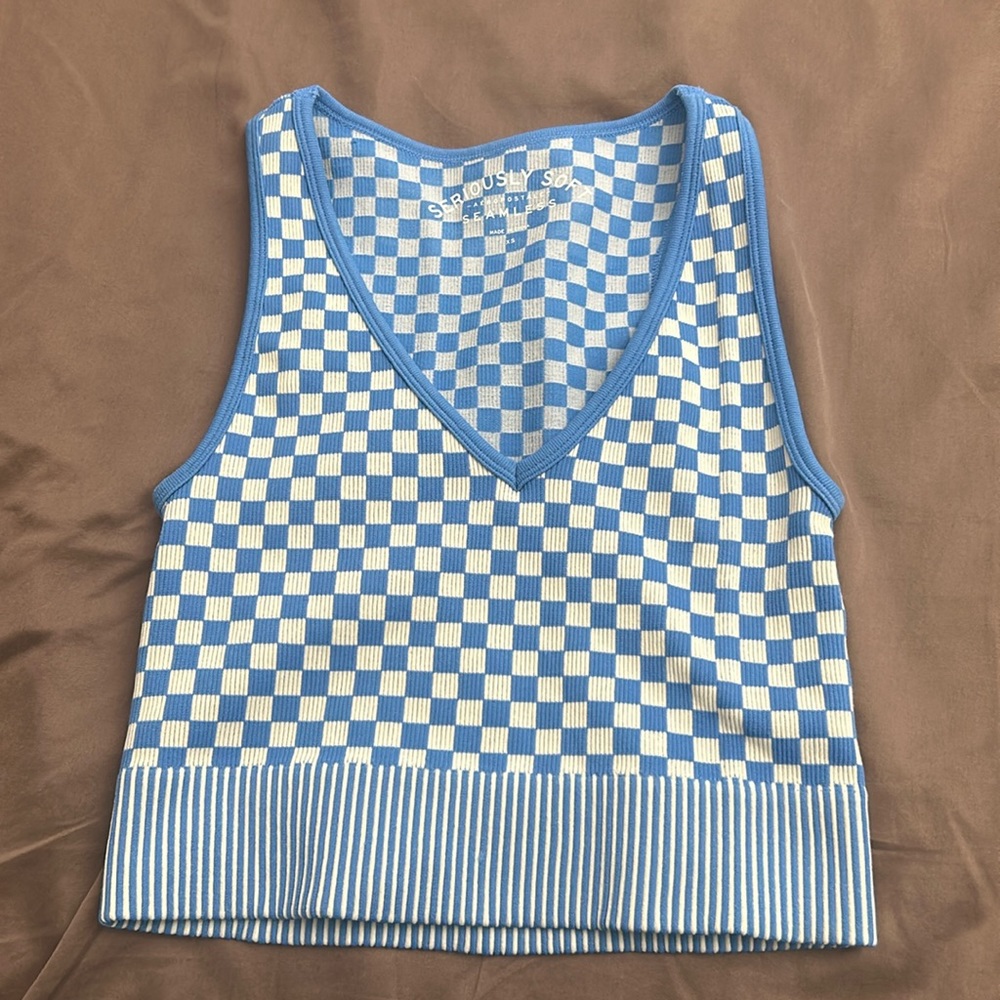 Blue Checkered top
